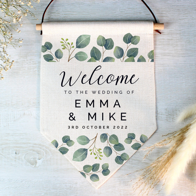 Personalised Botanical Wedding Hanging Banner Hanging Decorations & Signs Everything Personal