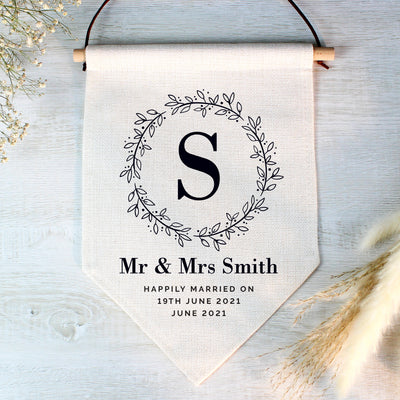 Personalised Floral Leaf Hanging Banner Hanging Decorations & Signs Everything Personal