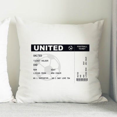 Personalised Football Ticket Cushion Textiles Everything Personal