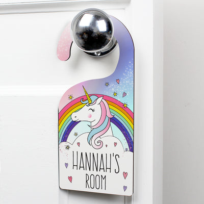 Personalised Unicorn Door Hanger Wooden Everything Personal