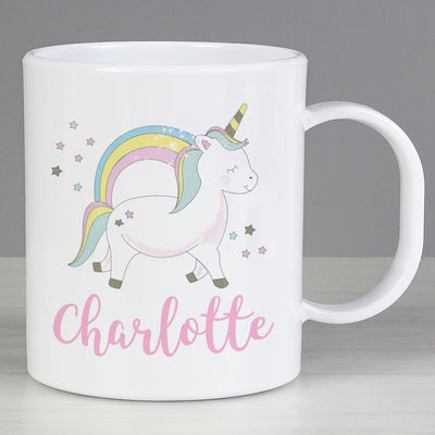 Personalised Baby Unicorn Plastic Mug Mugs Everything Personal