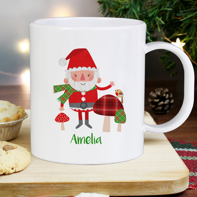 Personalised Christmas Toadstool Santa Plastic Mug Mealtime Essentials Everything Personal