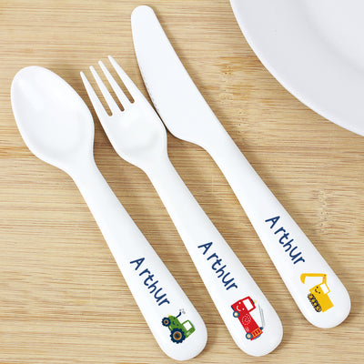 Personalised Vehicles Plastic Cutlery Mealtime Essentials Everything Personal