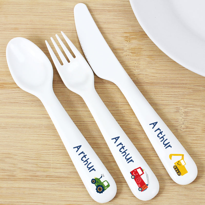 Personalised Vehicles Plastic Cutlery Mealtime Essentials Everything Personal
