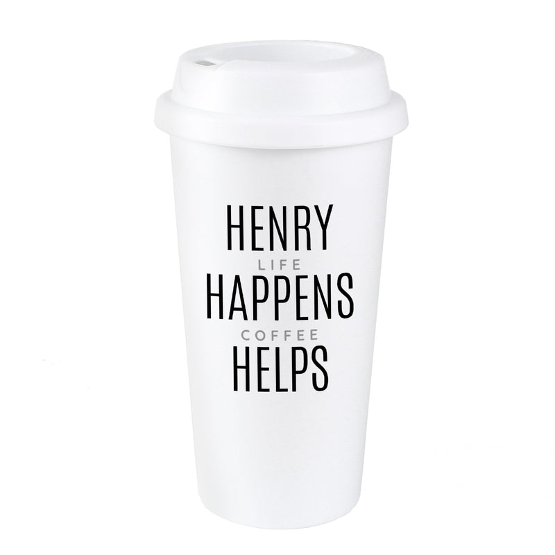Personalised Slogan Insulated Reusable Eco Travel Cup Mugs Everything Personal