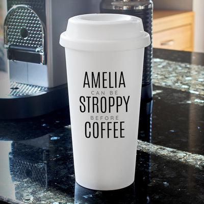 Personalised Slogan Insulated Reusable Eco Travel Cup Mugs Everything Personal