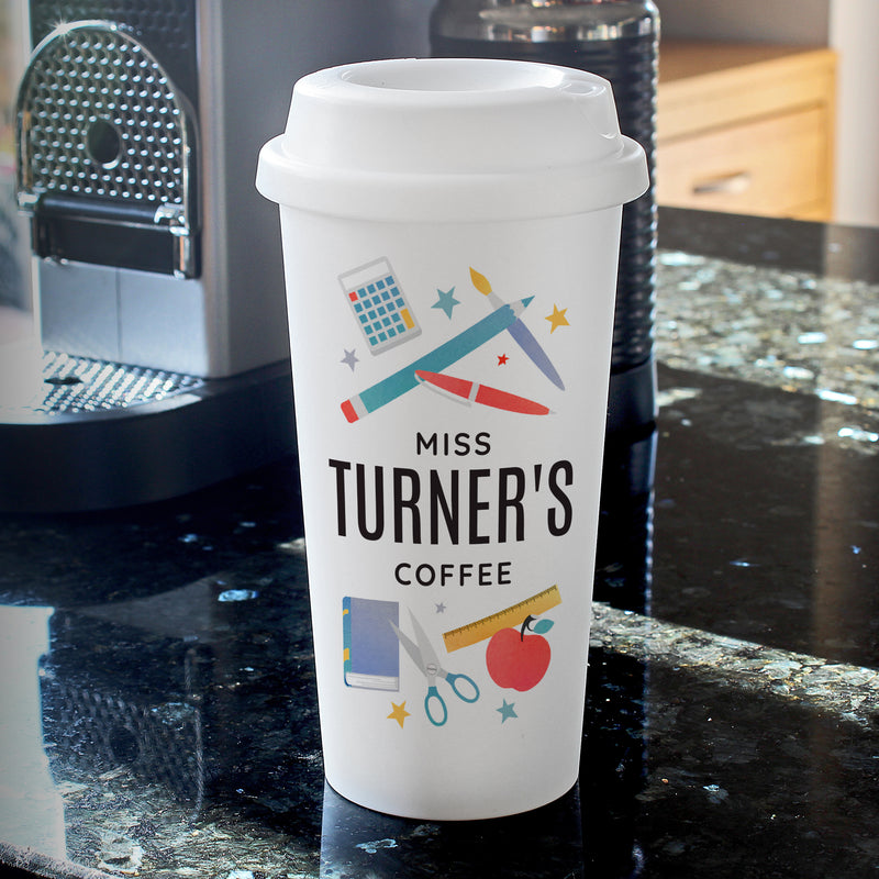 Personalised Teachers Insulated Reusable Eco Travel Cup Mugs Everything Personal