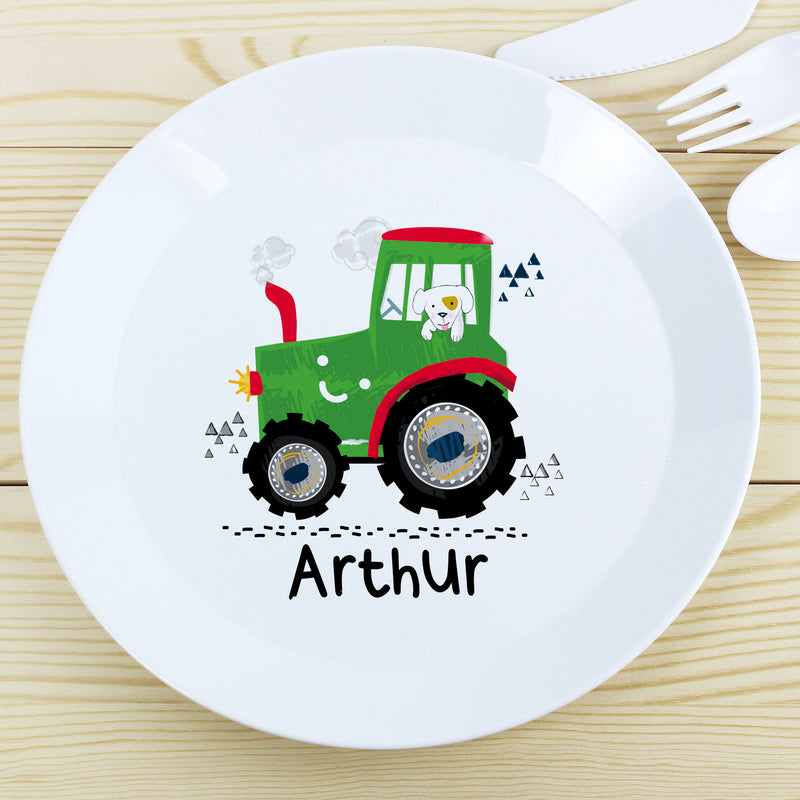 Personalised Tractor Plastic Plate Mealtime Essentials Everything Personal