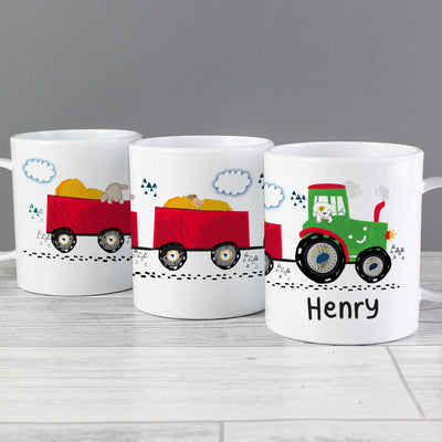 Personalised Tractor Plastic Mug Mealtime Essentials Everything Personal