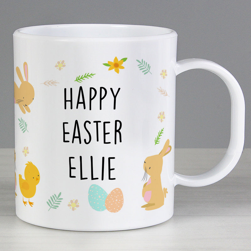 Personalised Easter Bunny & Chick Plastic Mug Mugs Everything Personal