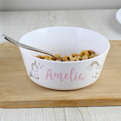 Personalised Baby Unicorn Plastic Bowl Mealtime Essentials Everything Personal