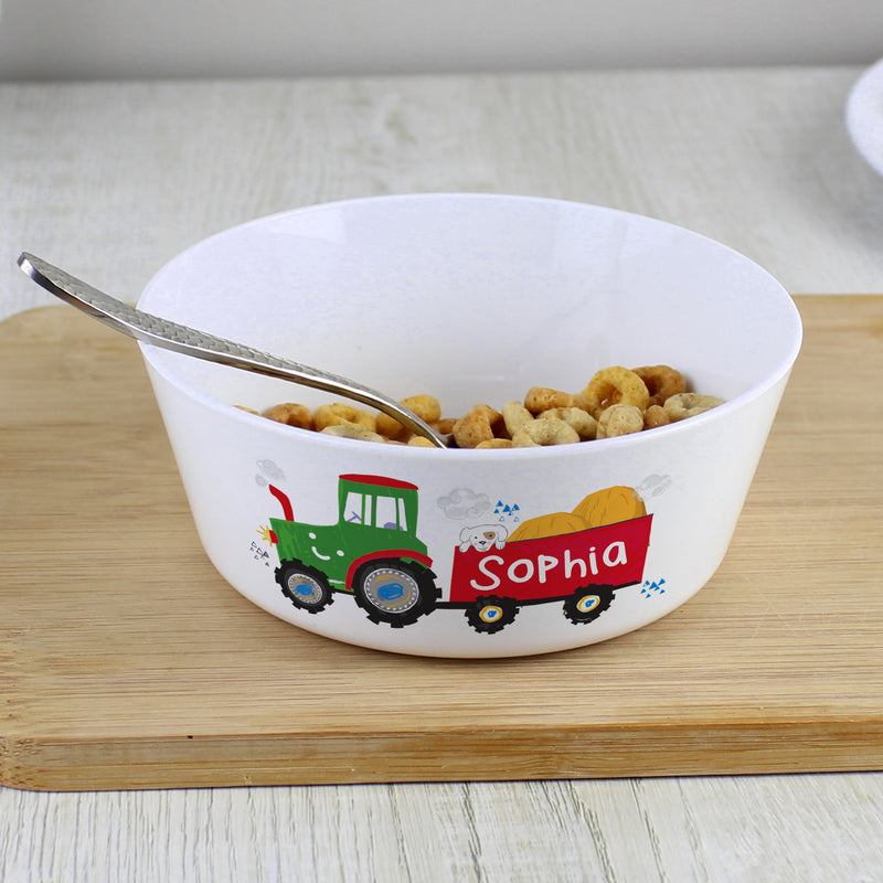 Personalised Tractor Plastic Bowl Mealtime Essentials Everything Personal