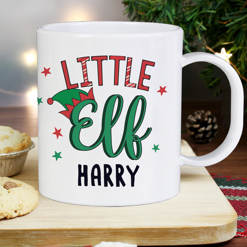Personalised Little Elf Plastic Mug Mugs Everything Personal