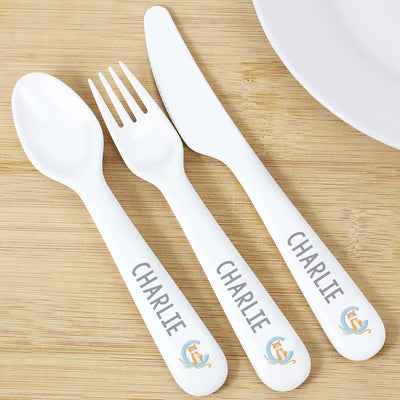 Personalised Animal Alphabet Plastic Cutlery Mealtime Essentials Everything Personal