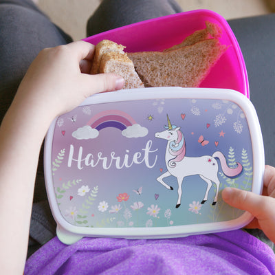 Personalised Unicorn Pink Lunch Box Textiles Everything Personal