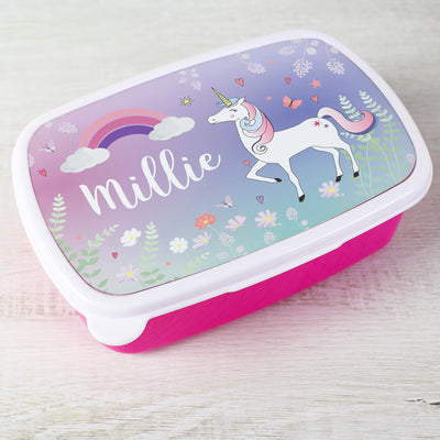 Personalised Unicorn Pink Lunch Box Textiles Everything Personal