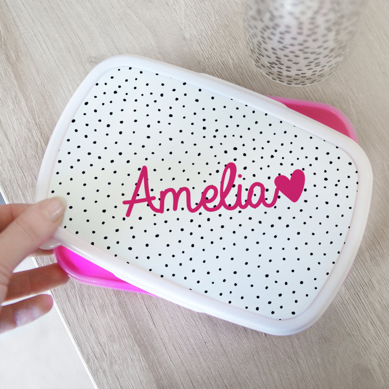 Personalised Pink Heart Lunch Box Textiles Everything Personal
