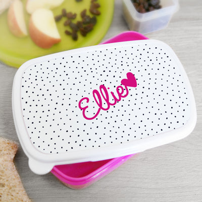 Personalised Pink Heart Lunch Box Textiles Everything Personal