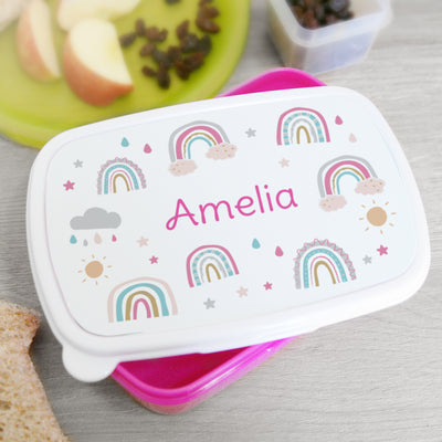 Personalised Rainbow Pink Lunch Box Textiles Everything Personal