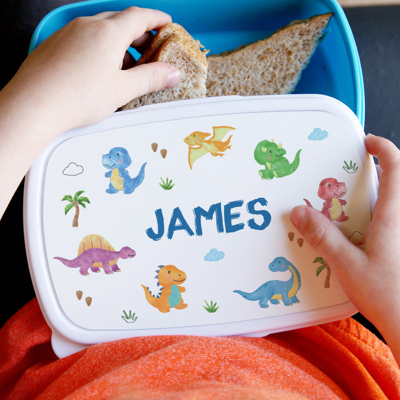 Personalised Dinosaur Name Only Blue Lunch Box Mealtime Essentials Everything Personal