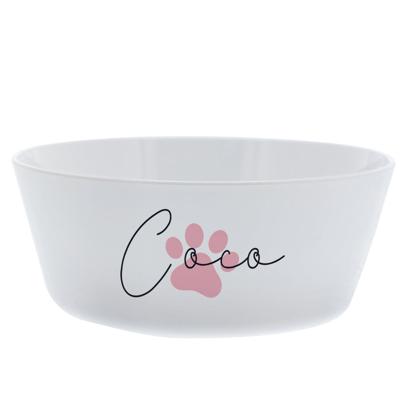 Personalised Pink Pawprint Plastic Cat Bowl Pet Gifts Everything Personal