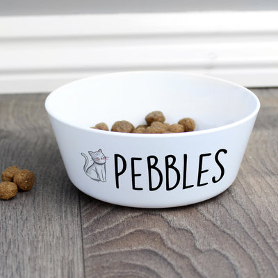 Personalised Scribble Cat Plastic Cat Bowl Pet Gifts Everything Personal