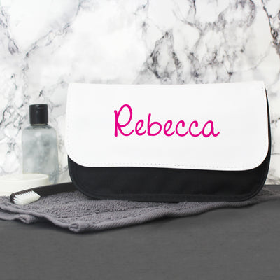Personalised Pink Name Island Make Up Bag Textiles Everything Personal