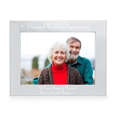 Personalised Diamond Anniversary 7x5 Landscape Photo Frame Photo Frames, Albums and Guestbooks Everything Personal