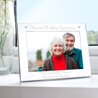 Personalised Diamond Anniversary 7x5 Landscape Photo Frame Photo Frames, Albums and Guestbooks Everything Personal