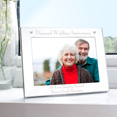 Personalised Diamond Anniversary 5x7 Landscape Photo Frame Photo Frames, Albums and Guestbooks Everything Personal