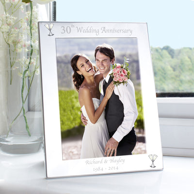 Personalised Silver 5x7 30th Wedding Anniversary Photo Frame Photo Frames, Albums and Guestbooks Everything Personal