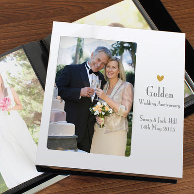 Personalised Decorative Golden Anniversary Photo Frame Album 6x4 Photo Frames, Albums and Guestbooks Everything Personal
