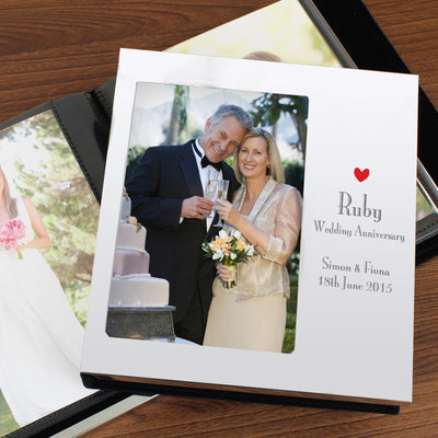 Personalised Decorative Ruby Anniversary 4x6 Photo Frame Album Photo Frames, Albums and Guestbooks Everything Personal