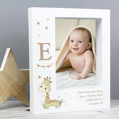 Personalised Hessian Giraffe 5x7 Box Photo Frame Photo Frames, Albums and Guestbooks Everything Personal