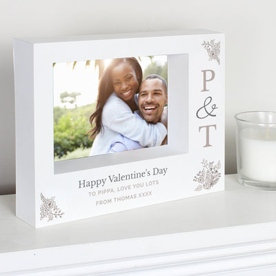 Personalised Couples Initials 7x5 Landscape Box Photo Frame Photo Frames, Albums and Guestbooks Everything Personal