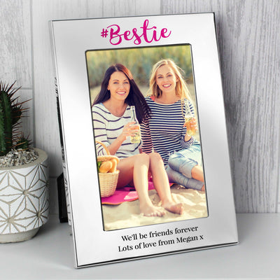 Personalised #Bestie 4x6 Silver Photo Frame - Photo Frames, Albums and Guestbooks - Everything Personal