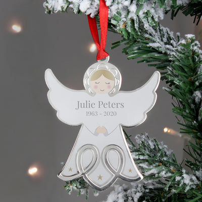 Personalised Memorial Angel Metal Decoration Christmas Decorations Everything Personal
