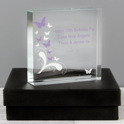 Personalised Butterflies Crystal Token Ornaments Everything Personal