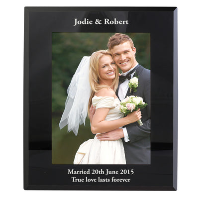 Personalised 5x7 Black Glass Photo Frame Photo Frames, Albums and Guestbooks Everything Personal
