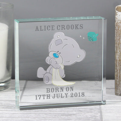 Personalised Tiny Tatty Teddy Large Christening Crystal Token Ornaments Everything Personal