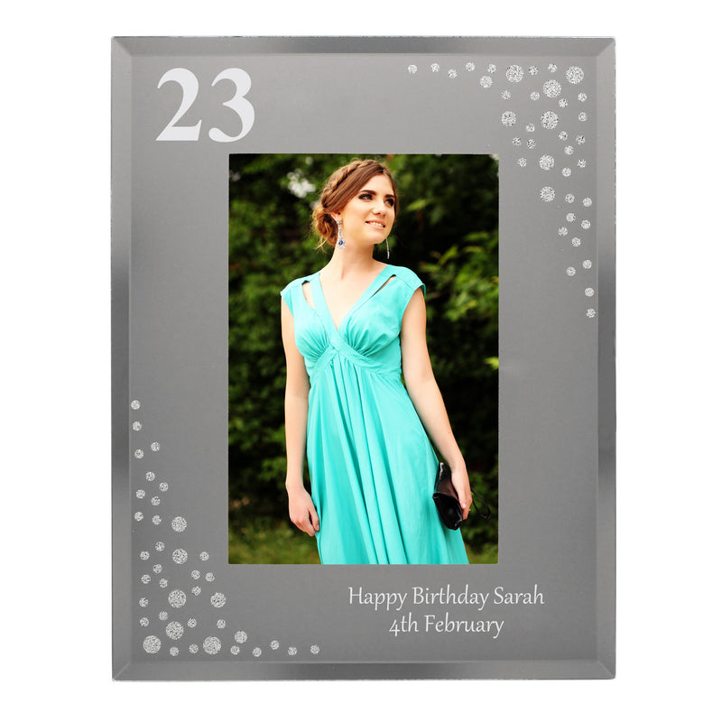 Personalised Big Age 4x6 Diamante Glass Photo Frame Photo Frames, Albums and Guestbooks Everything Personal