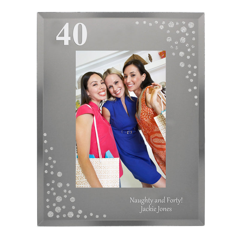 Personalised Big Age 4x6 Diamante Glass Photo Frame Photo Frames, Albums and Guestbooks Everything Personal