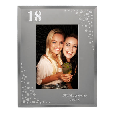 Personalised Big Age 4x6 Diamante Glass Photo Frame Photo Frames, Albums and Guestbooks Everything Personal