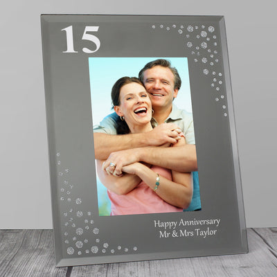 Personalised Big Age 4x6 Diamante Glass Photo Frame Photo Frames, Albums and Guestbooks Everything Personal