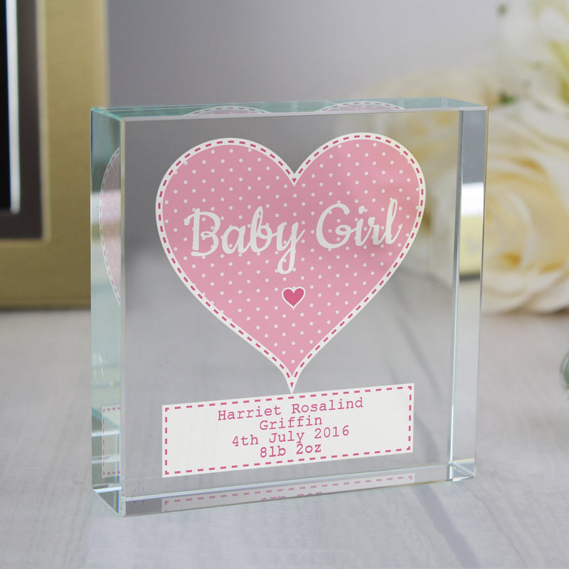 Personalised Stitch & Dot Baby Girl Large Crystal Token Ornaments Everything Personal