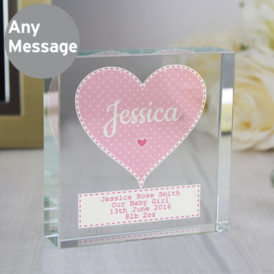 Personalised Stitch & Dot Baby Girl Large Crystal Token Ornaments Everything Personal