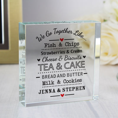 Personalised We Go Together Like... Crystal Token Ornaments Everything Personal