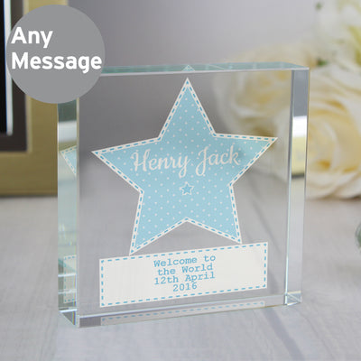Personalised Stitch & Dot Baby Boy Crystal Token Ornaments Everything Personal