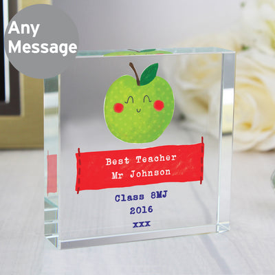 Personalised Apple for the Teacher Crystal Token Ornaments Everything Personal