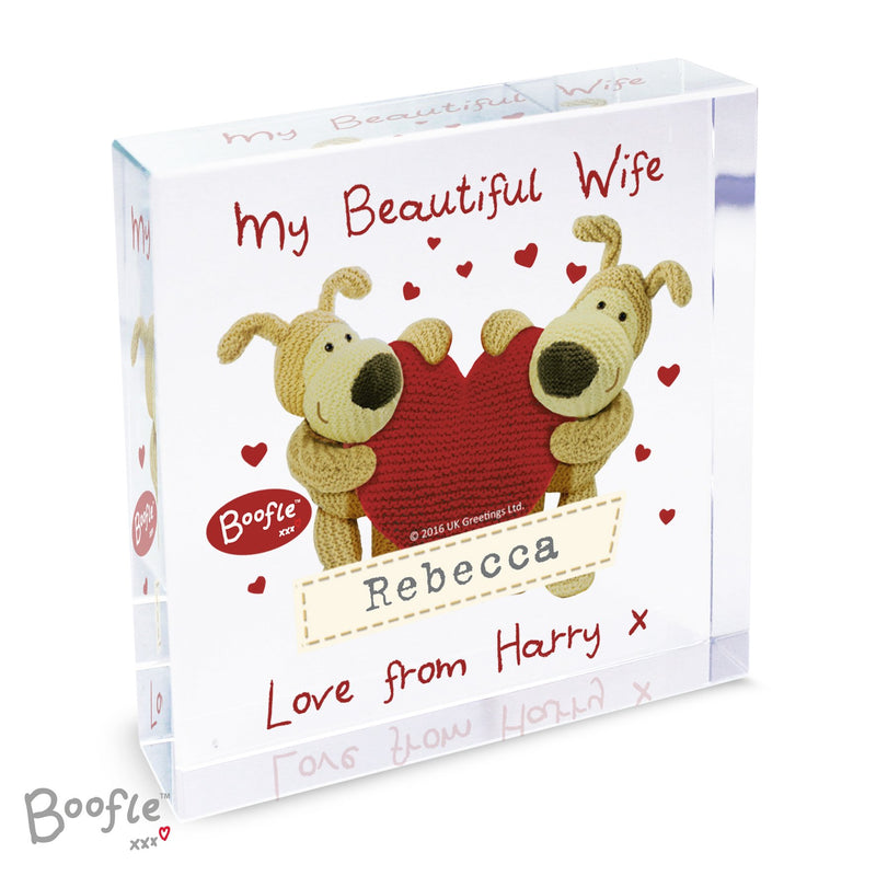 Personalised Boofle Shared Heart Large Crystal Token Ornaments Everything Personal